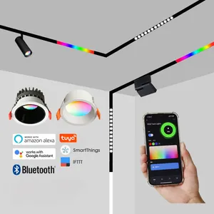 RGBCW Color Changing Indoor Magnetic Track Lighting Smart Wifi LED Spot Light Downlights Work With Alexa and Google Assistant