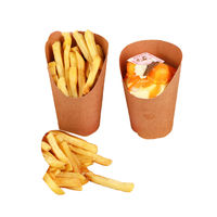 Récipient en papier kraft jetable pour fast-food hot dog frites cône bateau