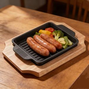Thickened Cast Iron Western Steak <b>BBQ</b> Pan Korean Style <b>Grilled</b> Meat Home Commercial Non-Stick Gas Induction Cooker Cast Iron - Product Image 4