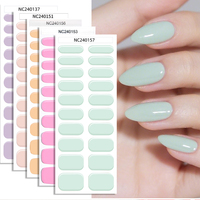 Bandes d'ongles en gros, faux ongles en gel semi-durcis à la lampe UV, autocollants et wraps pour manucure