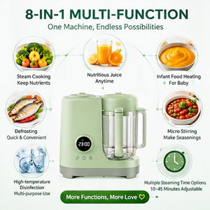Procesador de Alimentos para Bebés de Vidrio de Alta Calidad y Bajo Ruido, Calentador de <span class=keywords><strong>Biberones</strong></span>, Vaporizador de Purés para Uso en Casa, Auto y RV - Licuadora Infantil Multifuncional - Product Image 2