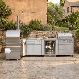 Cuisine extérieure modulaire de style européen en acier inoxydable 304, <span class=keywords><strong>antirouille</strong></span>, couleurs fraîches, armoire de cuisine extérieure pour jardin - Product Image 1