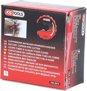 KS <b>TOOLS</b> <b>Ratchet</b> pipe hole cutter with 2 support rollers with folding internal deburrer pipes 15mm portable pipe cutter - Product Image 4