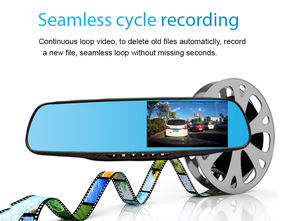 Anstar — caméra de tableau de bord avec rétroviseur, enregistreur vidéo, écran 4.3 pouces, FHD, 1080P, double objectif, DVR - Product Image 4