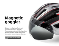 Casque de vélo à lentille magnétique intégrée - Casque de vélo demi-face avec feu arrière LED pour la conduite sur route et en ville