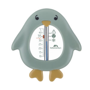 Thermomètre de bain en plastique Bebeconfort en forme de pingouin, couleur verte, pour le bain de bébé, universel, pour la douche et les articles de toilette - Product Image 1