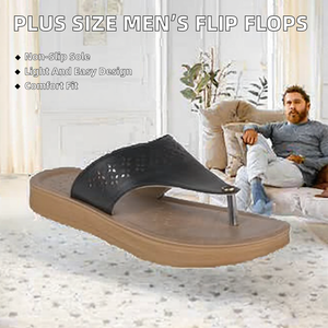 New Trendy Men's Plus Size Outdoor Flip Flops Slippers PU Upper Soft-soled Clip-on <b>Beach</b> <b>Shoes</b> Summer Comfort Lightweight - Product Image 2