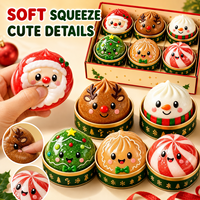 Jouet Squishy de Noël en forme de Boulette, Adorable Père Noël, Renne, Bonhomme de Neige, Ensemble de Jouets à Presser en TPR, Anti-stress pour les Fêtes, Coffret Cadeau pour Enfants et Amis