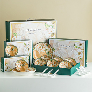 Trending Product Camellia Patterns Ceramic Bowl Set With Box 4 Bowls Crockery Gift Set for Business Gifts for Wholesale - Product Image 2