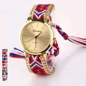 <span class=keywords><strong>Montre</strong></span> <span class=keywords><strong>bracelet</strong></span> pour femme de style ethnique, <span class=keywords><strong>montre</strong></span> à chaîne en laine tissée à la main, <span class=keywords><strong>montre</strong></span> de Genève - Product Image 1