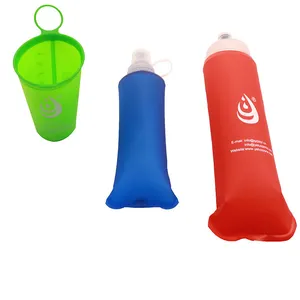 Soft Foldable Drinking Collapsible Water Bottle Product Portfolio Customizable Logo Bpa Free TPU Sports Cycling Bicycle Running