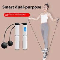 Corde à sauter multifonctionnelle sans fil en acier avec capteur, minuterie à nombre fixe et compteur de calories pour le fitness et la perte de poids, idéale pour les étudiants