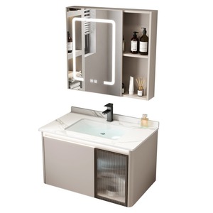 Meuble de salle de bain moderne avec vasque intégrée en ardoise - Product Image 1