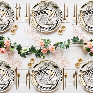 Hot Sale Gold Rimmed Charger Plates Fancy Gold Ceramic <b>Dinnerware</b> Dishes <b>for</b> Wedding Party Event Rental Fine Bone - Product Image 4