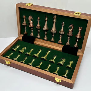 Scacchiera pieghevole <span class=keywords><strong>in</strong></span> <span class=keywords><strong>legno</strong></span> retrò stile europeo di fascia alta con pezzi di metallo acrilico gioco per bambini perfetto regalo per bambini ornamento - Product Image 6