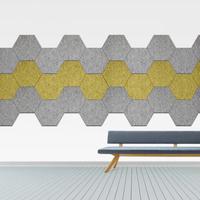 Paneles acústicos hexagonales de alta calidad, paneles de reducción de sonido Pet para techo