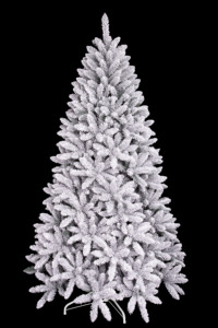 Sapin de Noël floqué UMIND sur mesure, en PVC blanc givré, avec support métallique, pour décoration intérieure des fêtes - Product Image 4