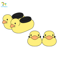 Grand canard jaune court voyage pantoufles de maison mignon salle de bain chambre à coucher avec pantoufles de canard en peluche personnalisées