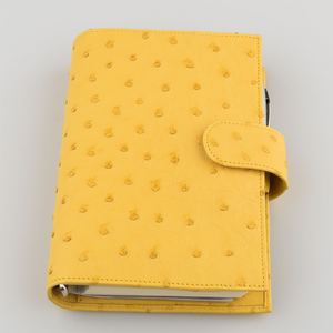 Carnet de voyage A5 en cuir noir gaufré autruche, rechargeable, avec couverture à trois volets, format <span class=keywords><strong>poche</strong></span>, papeterie, cadeau, journal intime - Product Image 5