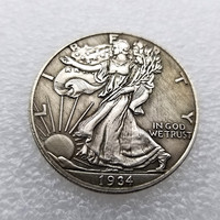 Reproduction de la pièce de monnaie américaine Liberty Eagle Walking Lady de 30 mm, vintage, demi-dollar, en alliage de laiton