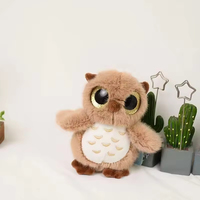 Porte-clés pendentif sac à dos, jouet, magnifique accessoire Kawaii, cadeau d'anniversaire, 12 cm, animaux en peluche, hibou en peluche, breloque de sac, porte-clés poupée