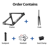 Rangka Sepeda Track 700C BXT Road Triathlon Sepeda Rangka Karbon BXT Fixed Gear Frames FG Serat Karbon OEM Raw TT Bike Frame Set