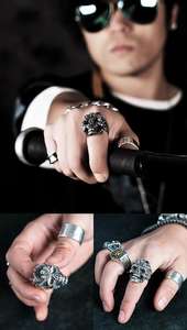 Vintage-Schmuck Herren Ringe 925 Silber Schädel, Gothic Schädel <span class=keywords><strong>Ring</strong></span> - Product Image 3