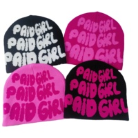 Bonnet réversible en jacquard tricoté avec motif graphique personnalisé, style streetwear, casquette à lettres, chapeau Skully Y2K, pour voyage, affaires, plage, 100% coton