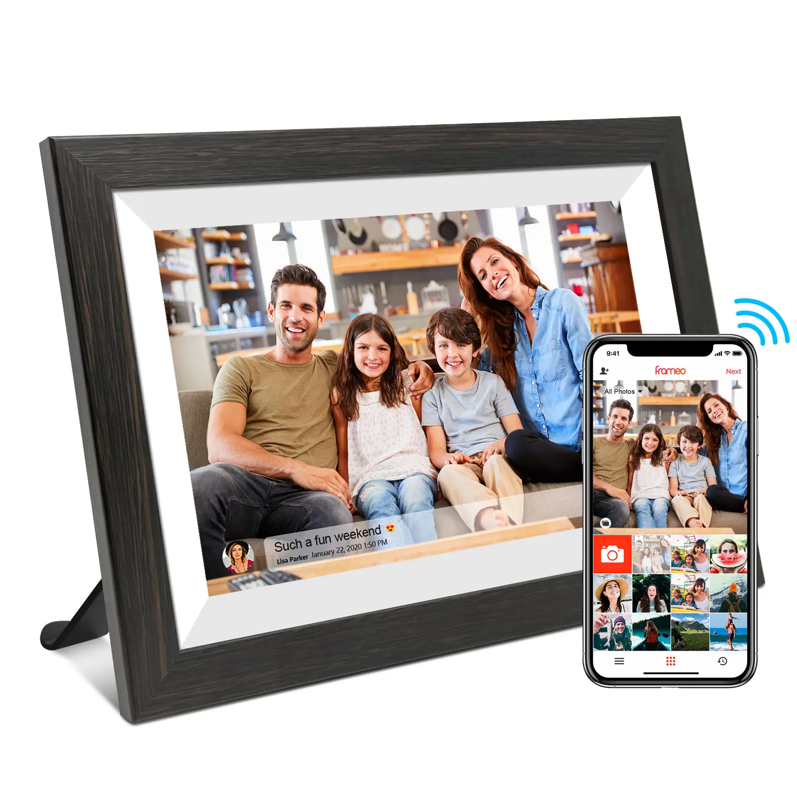 PGRETY sıcak elektronik dijital fotoğraf çerçevesi 10.1 "WiFi IPS 1 + 32GB Frameo uzaktan iletim akıllı fotoğraf çerçevesi ekran