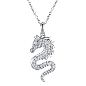 Custom Year of the Horse VVS Moissanite Ball Shape Pendant Necklace 925 <b>Silver</b> Plated Luxury Fine Jewelry Gift Women - Product Image 1