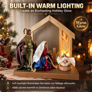 Crèche <span class=keywords><strong>de</strong></span> Noël en résine et tissu, décorations <span class=keywords><strong>de</strong></span> Noël, statue <span class=keywords><strong>de</strong></span> la Sainte Famille avec étoile <span class=keywords><strong>de</strong></span> Bethléem, décor lumineux pour table - Product Image 5