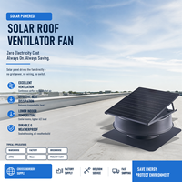 Ventilateur de toit solaire Guangdong 12 pouces 42W à roulement à billes en alliage d'aluminium OEM/ODM