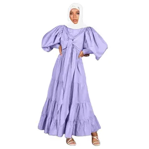 Abayak Turkey Muslim Fashion Dress Lotus leaf hem Kaftan Islam