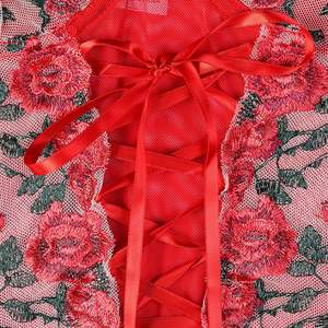 N3836 2025 женское эротическое нижнее белье на День святого Валентина с чулками и вышитыми розами с цветочным принтом стринги сексуальные комплекты нижнего белья - Product Image 6