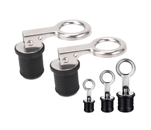 Marine Stainless Steel Snap Handle Drain Plug 1 Inch With Rubber O-Handle Twist-Turn Plugs Scupper <b>Yacht</b> Boat Hardware Snap Hand - Product Image 2
