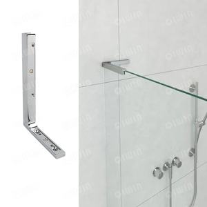 Gran oferta, soporte de pared sin taladro <span class=keywords><strong>para</strong></span> pantallas de ducha sin marco, piezas de fijación de vidrio en forma de L, Hardware de pantalla de baño - Product Image 4