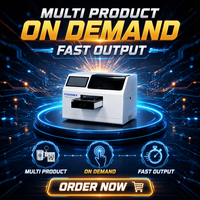 PodNEX A3 DX7 Printer Flatbed All-In-One Otomatis Baru dengan Tinta UV CMYK 2400 DPI Kontrol Android untuk Casing Ponsel/AirPods PVC Kecil