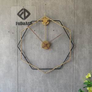 Reloj de pared de cuarzo de Metal de lujo grande dorado de 60x60CM, diseño único de tamaño personalizado, decorativo para la venta, envío directo, hogar - Product Image 2