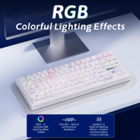 Clavier de jeu sans fil Zornher ZH870 80% personnalisable, switches linéaires au son crémeux, touches IMD en PC motif toile d'araignée noire