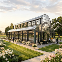 Orangerie de mariage en aluminium, structure en verre préfabriquée pour cérémonie, banquet, fête de jardin, serre moderne personnalisée en extérieur