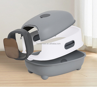 Litière pour chat multifonctionnelle Meubles pour animaux de compagnie Toilette pour chat fermée avec système d'élimination des odeurs et pelle