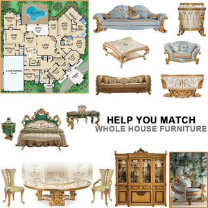 Đế chế Pháp phong cách chạm khắc gỗ vàng giường cao wingback đầu giường hoàng gia màu xanh hải quân nhung empress giường - Product Image 6