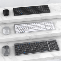 X518-1 Vente directe d'usine Clavier et souris sans fil ergonomiques rechargeables ultra-minces 2,4 GHz double mode pour le bureau