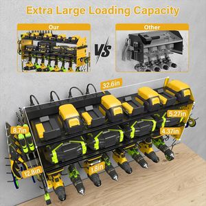 Wholesale Workshop Heavy Duty Metal Wall Power <b>Tool</b> Organizer Garage Shop Pegboard Display Shelf <b>Rack</b> with Charging Station - Product Image 4