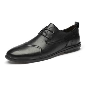 Chaussures habillées de luxe en cuir pour hommes, légères, antidérapantes, respirantes, à lacets, pour le bureau et les mariages - Product Image 6