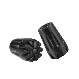 Protector universal para punta de bastón de trekking, de goma, antideslizante, redondo, resistente al desgaste, protector contra nieve y barro, 11 mm de diámetro interior - Product Image 1