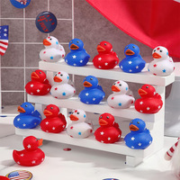 Offre Spéciale jour indépendant PVC canards en caoutchouc bleu étoile canard en vrac en gros pour piscine fête bébé bain jouets décorations de vacances