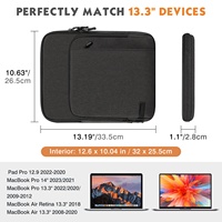 MoKo Protection complète Bord robuste Sac d'affaires Voyage Bureau Ordinateur portable Sac à bandoulière pour iPad Pro 13 MacBook Pro 14 13
