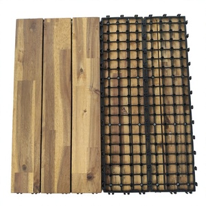 Planche de terrasse en teck véritable pour extérieur 18 mm ABC 60 x 30 cm – Revêtement de sol écologique et étanche pour entrepôt, extérieur, parc, chambre, jardin - Product Image 2