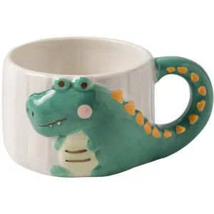 定制Logo散装礼品陶瓷奶茶咖啡杯可爱卡通大象3d动物杯